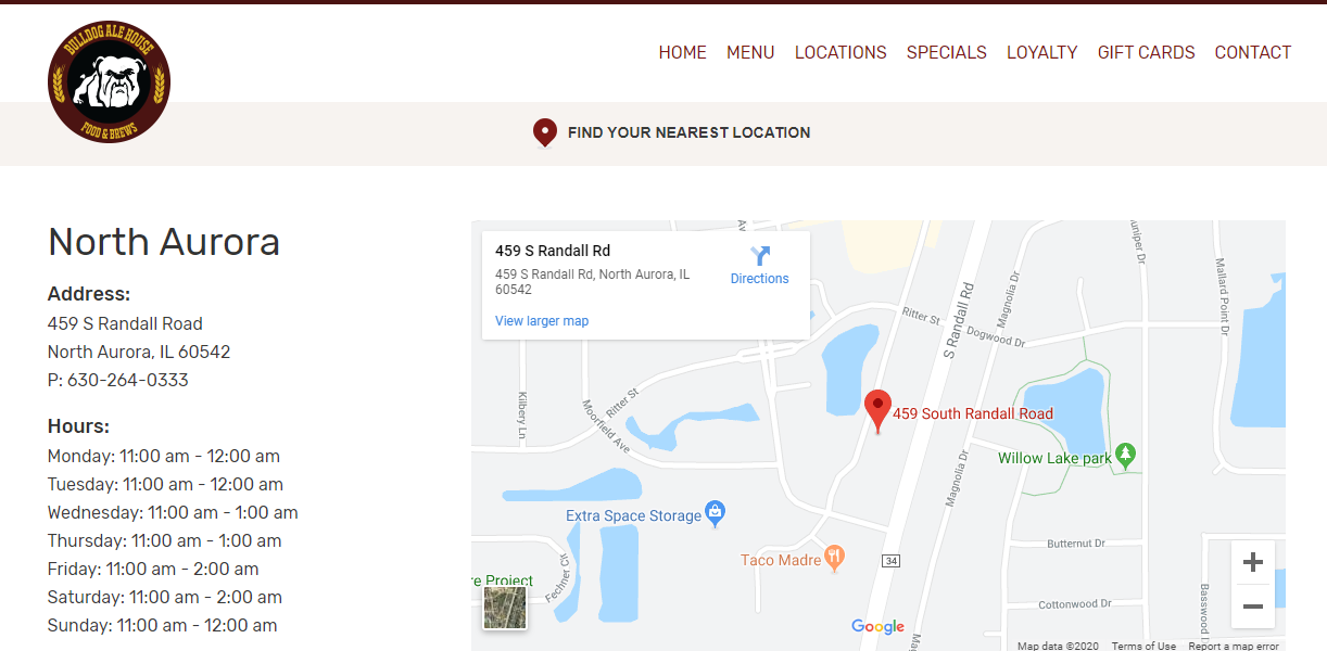 Location's Landing Page