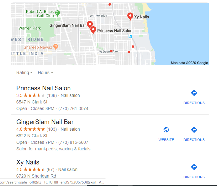 Google local connection search